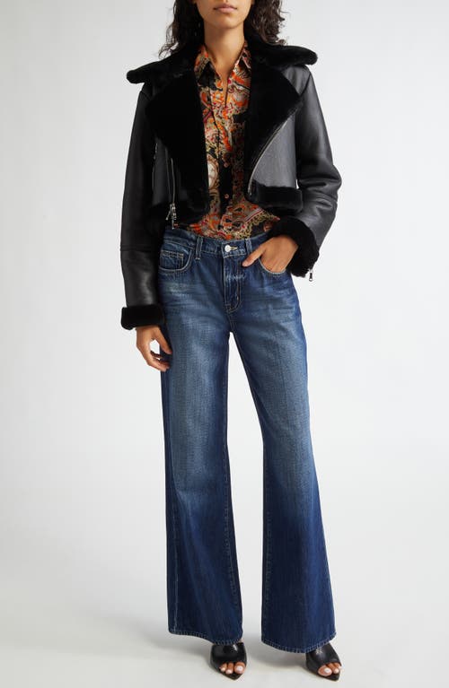 Shop L Agence L'agence Alicent High Waist Wide Leg Jeans In Trenton