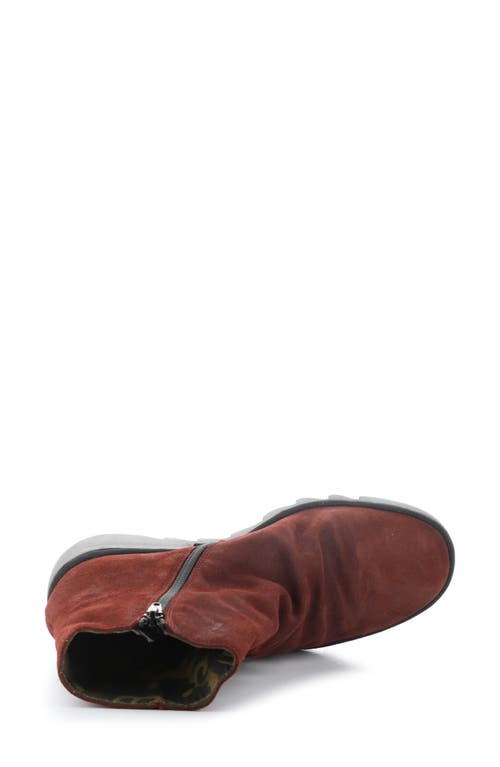 Shop Fly London Baan Platform Wedge Bootie In 002 Oxblood Oil Suede