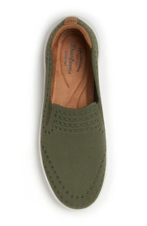 Original Comfort By Dearfoams Sophie Knit Slip-on Sneaker In Olive Green