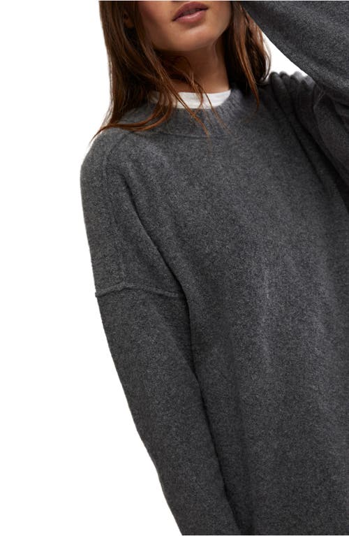 Shop Free People Phoebe High-low Tunic Sweater In Dark Heather Grey