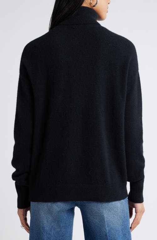 Shop Nordstrom Cashmere Turtleneck Sweater In Black Rock