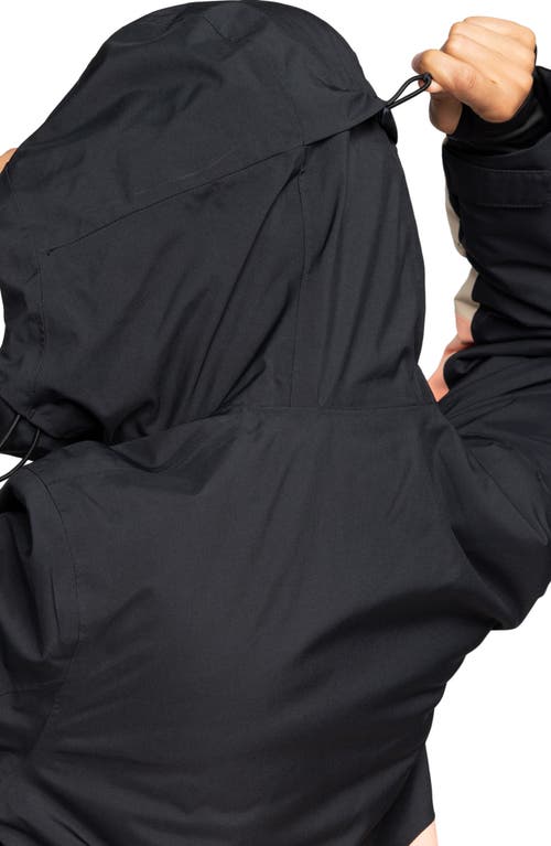 Roxy Peakside Waterproof Hooded Snow Jacket In Anthracite