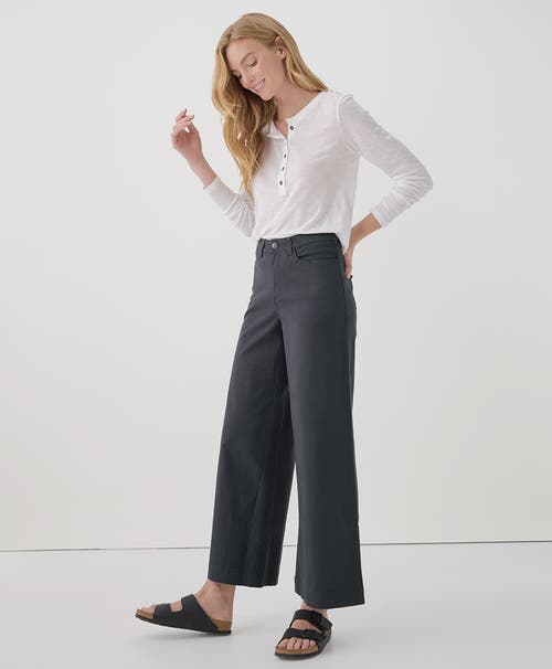 Pact Organic Stretch Twill Denim Wide Leg Pant In Storm