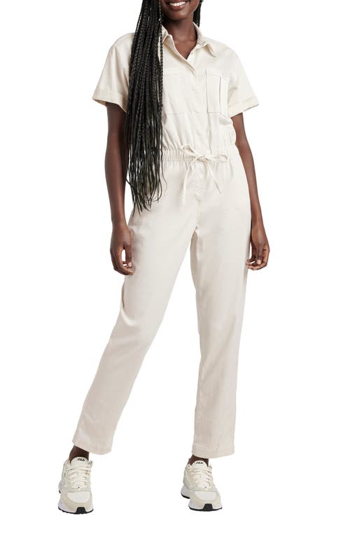 Shop Splendid Laura Tie Waist Jumpsuit In Pale Oak