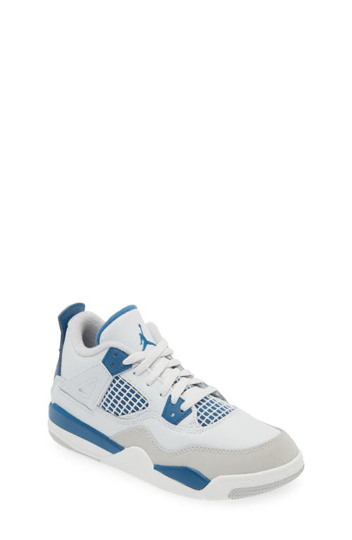 Jordan Air  4 "military Blue" Sneakers In Off White/blue/grey