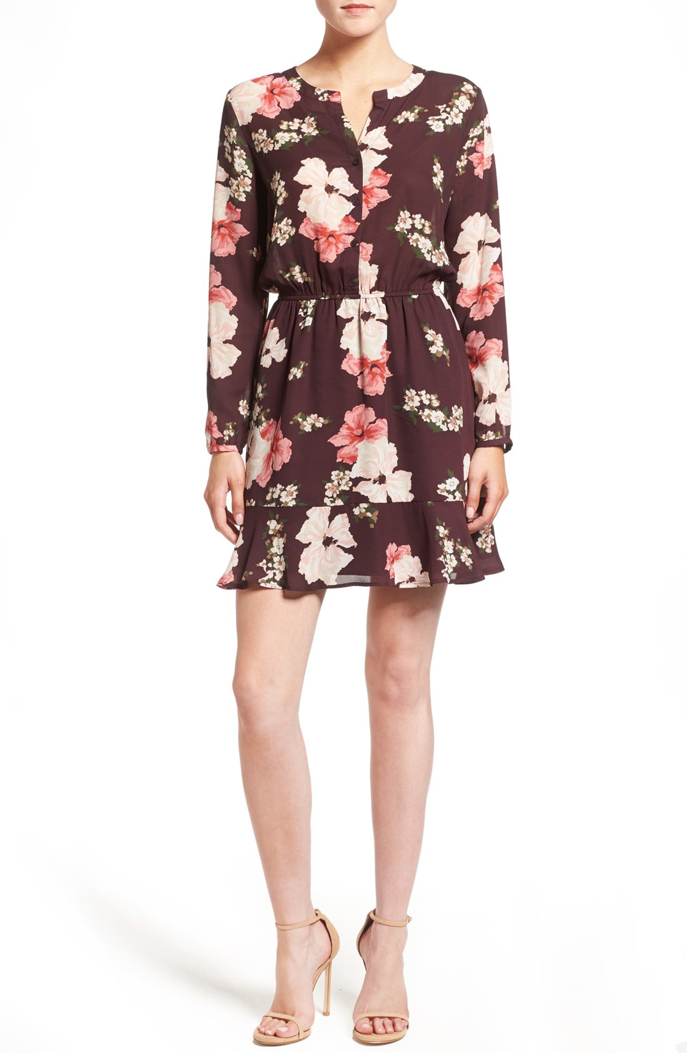 cupcakes and cashmere 'Gable' Floral Print Shirtdress Dress | Nordstrom