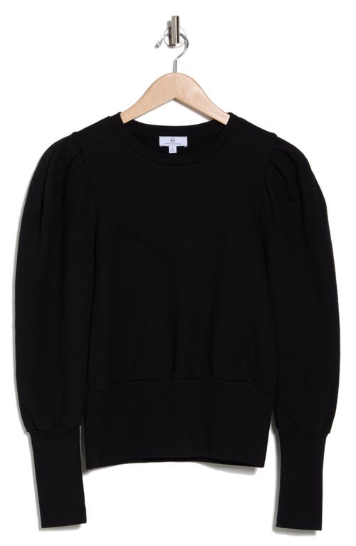 Shop Ag Puff Sleeve Yoke Sweater In True Black