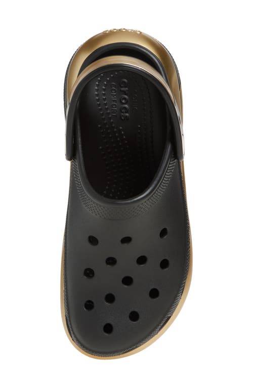 Shop Crocs Mega Crush Metallic Detail Clog In Black/gold