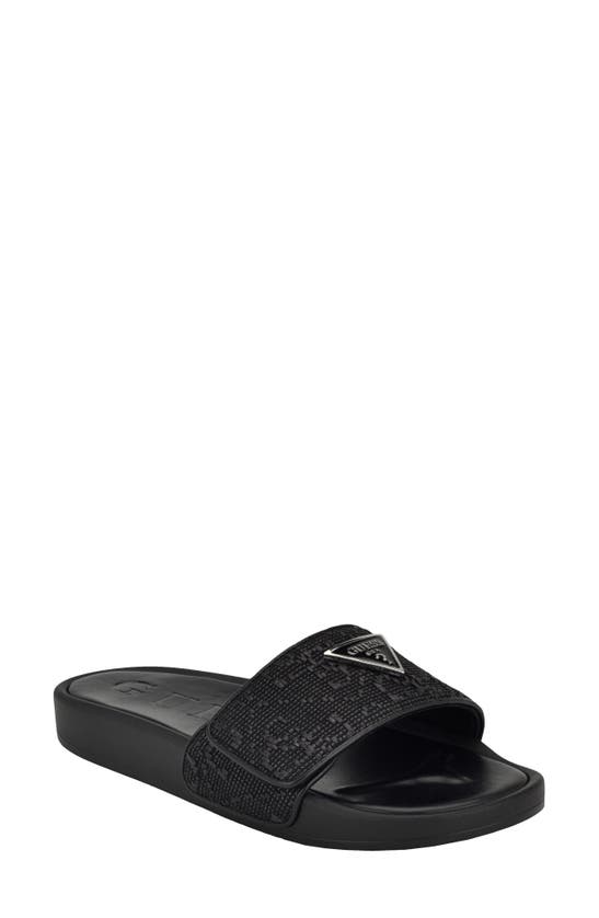 Shop Guess Callena Slide Sandal In Black