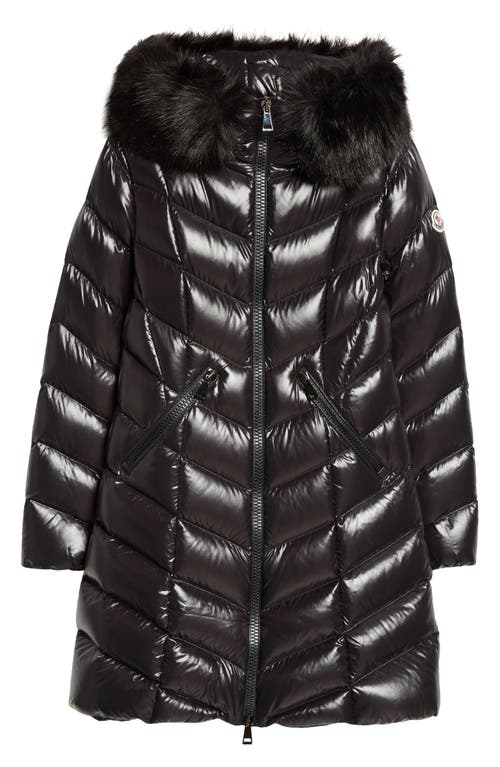 Shop Moncler Fulmarus Hooded Down Puffer Jacket With Removable Faux Fur Trim In Black