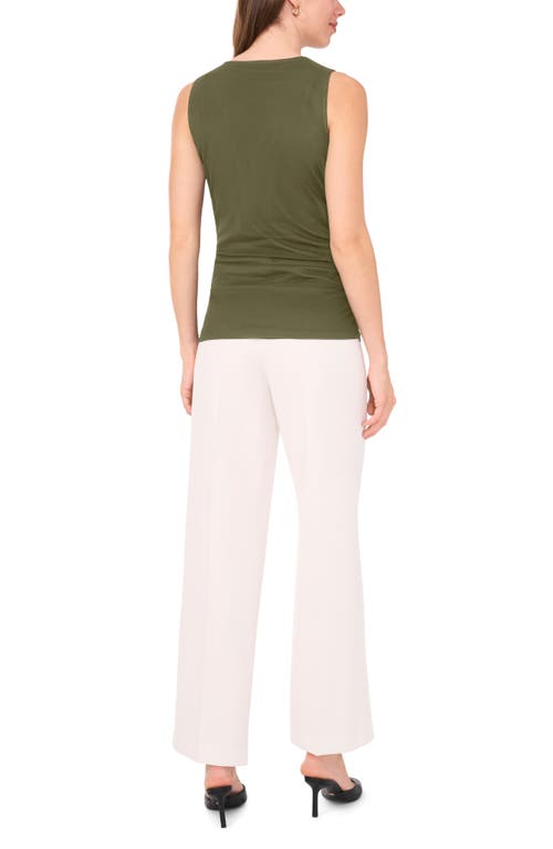 Shop Halogenr Halogen(r) Side Ruched Tank In Olive Moss Green