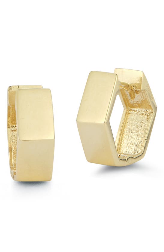 Ember Fine Jewelry 14k Gold Octagon Huggie Hoop Earrings