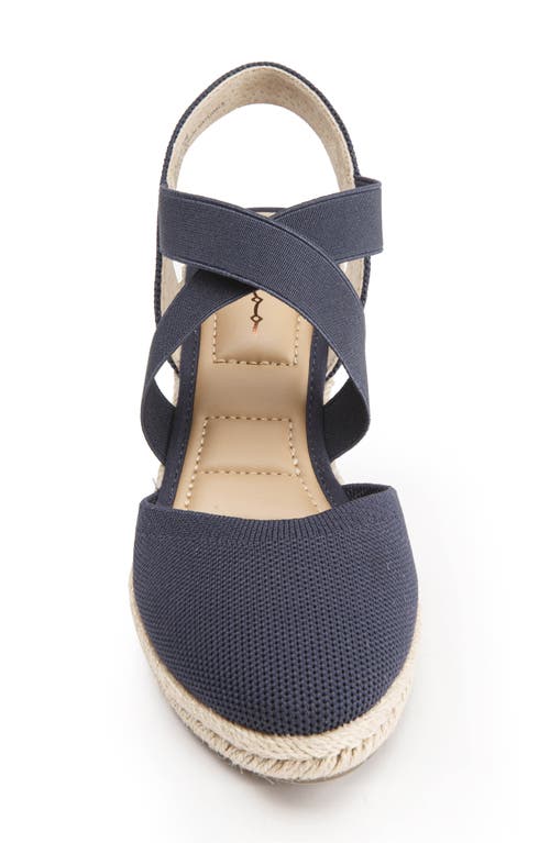 Shop Me Too Skylen Espadrille Wedge Sandal In Nvy/wht Stripe