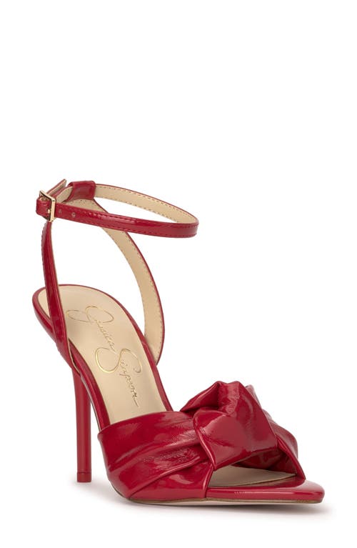 Neveny Ankle Strap Pointed Toe Sandal in Red Muse