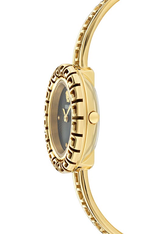 Shop Versace La Greca Diamond Bracelet Watch, 28mm In Ip Yellow Gold