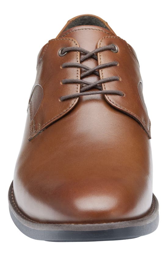 Shop Johnston & Murphy Holcomb Waterproof Plain Toe Derby In Tan Waterproof Full Grain