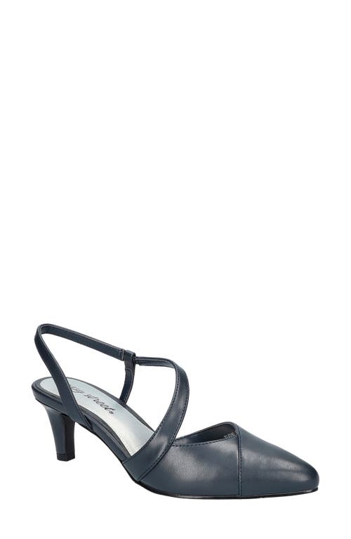 Shop Easy Street Emerald Slingback Pointed Toe Pump In Navy