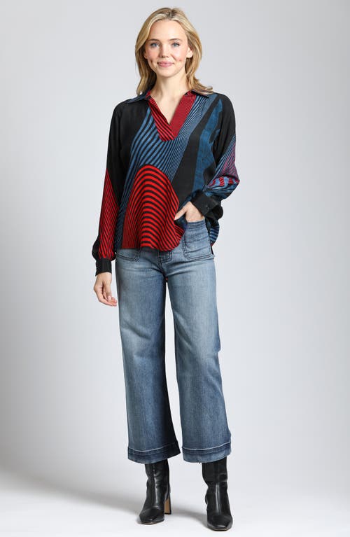 Apny Wide Leg Ankle Jeans In Indigo