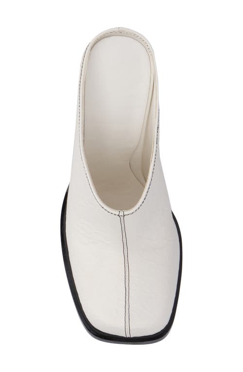 Olivia Miller Square Toe Mule In White
