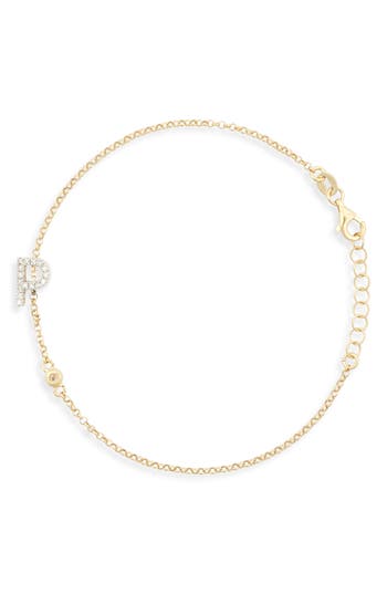 Meshmerise Diamond Initial Bezel Bracelet In Yellow-p