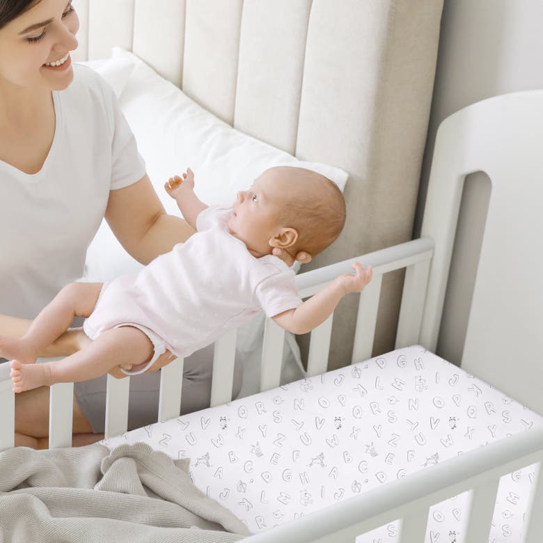 Keababies Isla Fitted Mini Crib Sheets In Abc Land