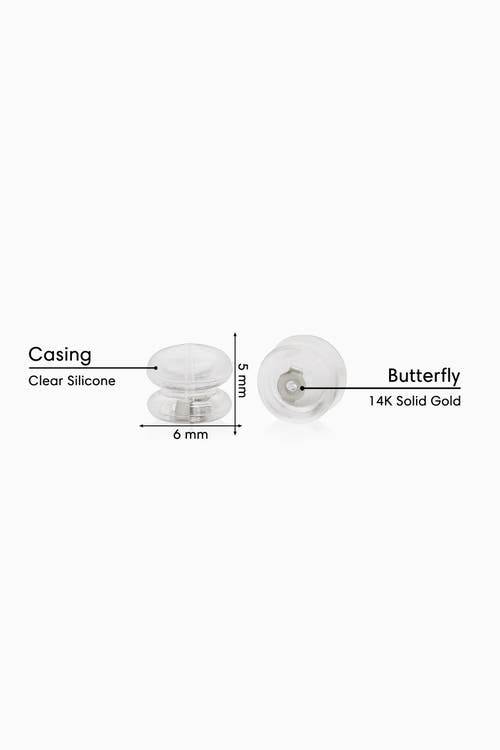 Oradina 14k Gold Hold Me Tight Silicone Earring Backs In White - 1 Pair