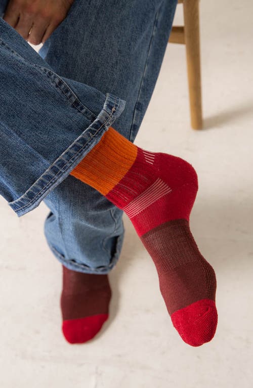 Shop Druthers Nyc Vivo Merino Wool Function Blocked Boot Sock In Red Stripe