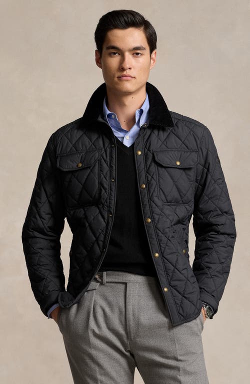 Shop Polo Ralph Lauren Brentford Quilted Shirt Jacket In Polo Black