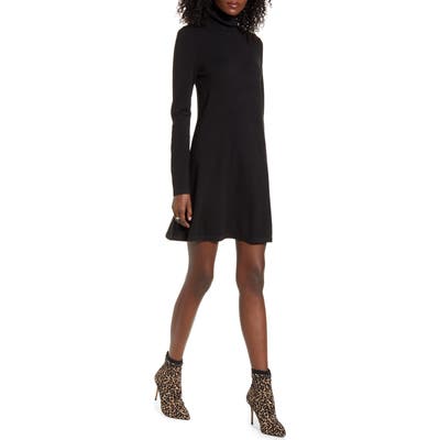 Vero Moda Happy Roll Neck Long Sleeve A-Line Sweater Dress, Black