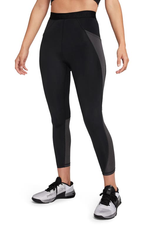 Nike Pro High Waist Pocket Leggings In Black/anthracite