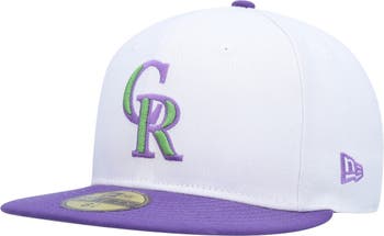 Men's Colorado Rockies New Era Gray/Purple 25th Anniversary Patch 59FIFTY  Fitted Hat