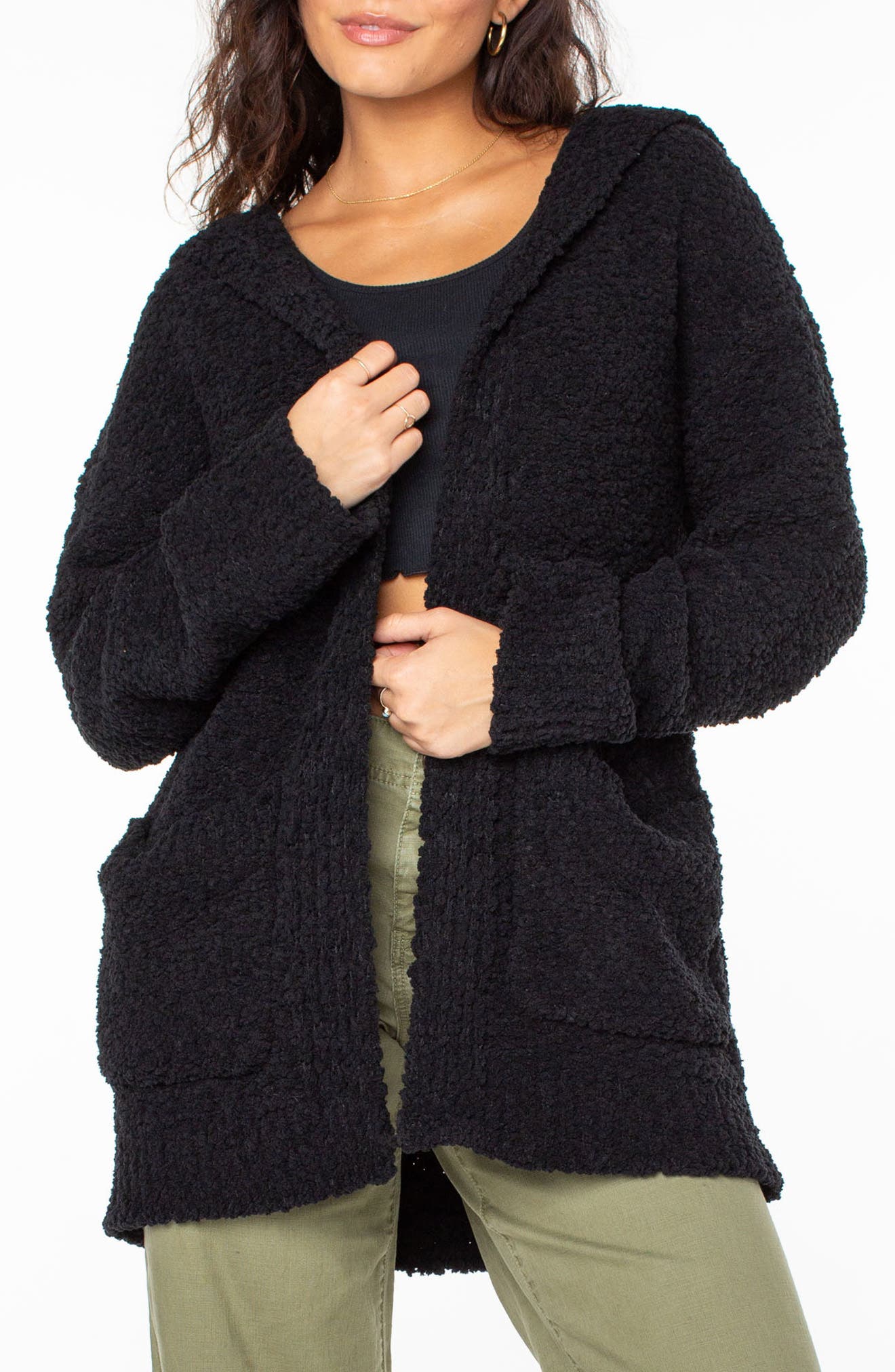 Roxy Weekend Retreat Bouclé Cardigan in Phantom 