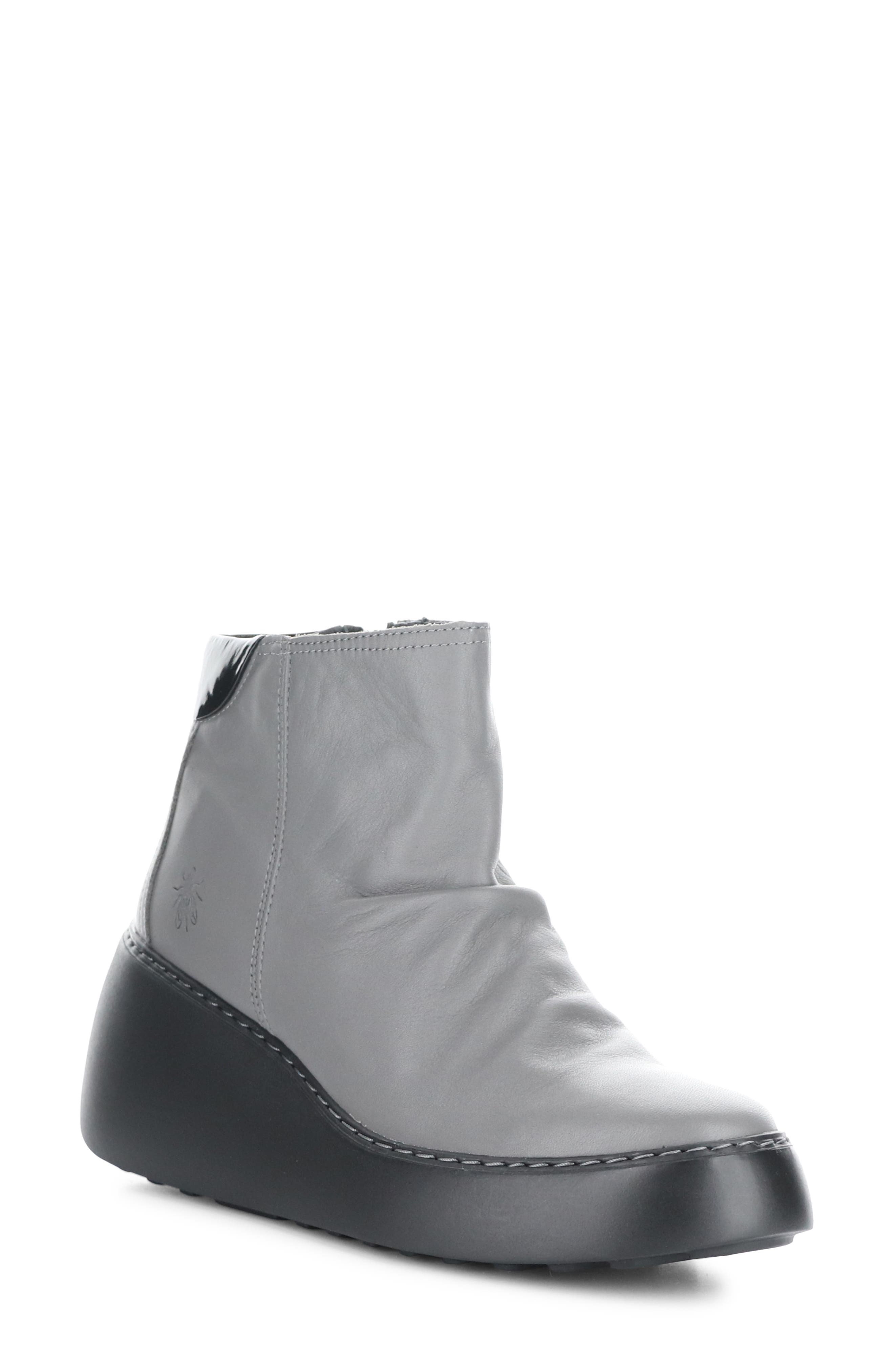 grey wedge boots women