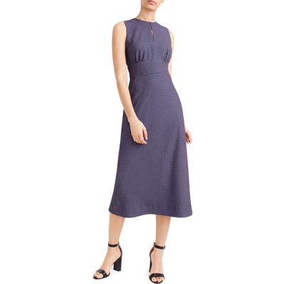 J.crew Dotted Crepe Midi Dress, Blue