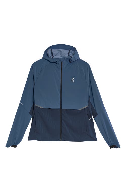 Shop On Core Hooded Packable Running Jacket In Denim/navy