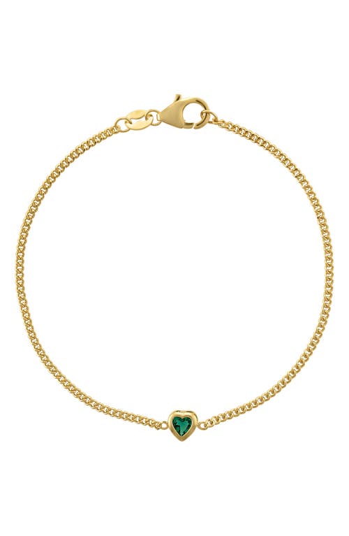 Fzn Heart Charm Bracelet In Emerald