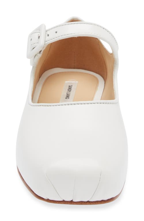 Sandy Liang Pointe Mary Jane Flat In Optic White