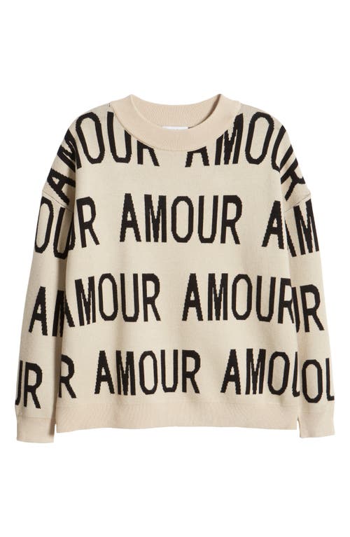 Shop Brave + True Brave+true Amour Graphic Sweater In Natural W Black