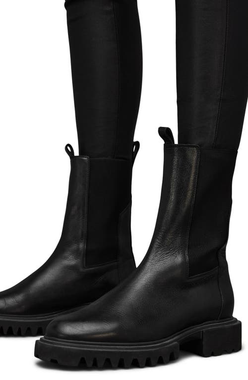 Allsaints Amber Chunky-soled Leather Chelsea Boots In Black