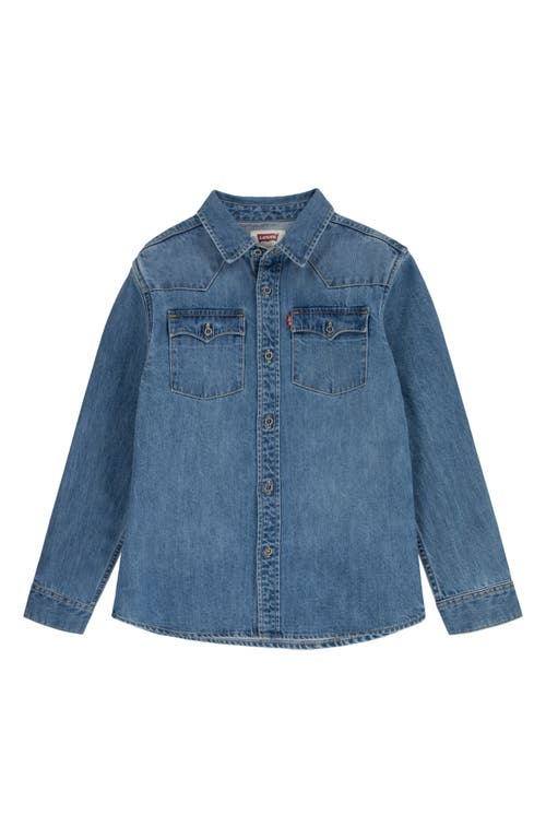 LEVI'S LEVI'S KIDS' NEW BARSTOW DENIM BUTTON-UP WESTERN SHIRT 