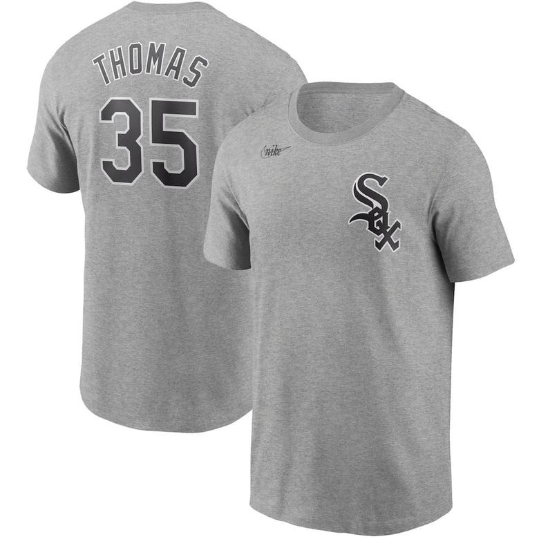 Nike Frank Thomas Heathered Gray Chicago White Sox Cooperstown Collection Name & Number T-shirt