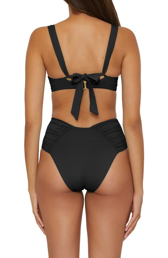 Shop Becca Color Code High Cut Bikini Bottoms In Black