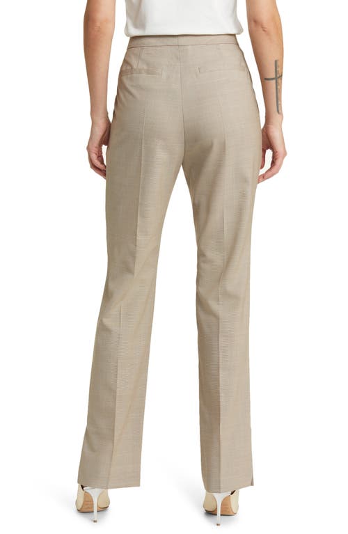 Hugo Boss Boss Teana Virgin Wool Trousers In Deep Champagne Melange
