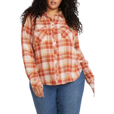 Plus Size Volcom Getting Rad Plaid Top