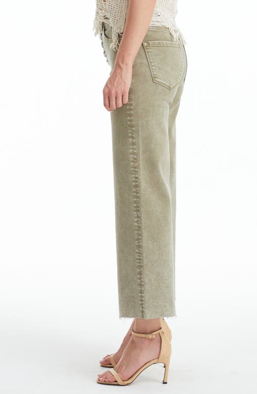 Shop Bayeas High Waist Raw Hem Ankle Wide Leg Jeans In Martini