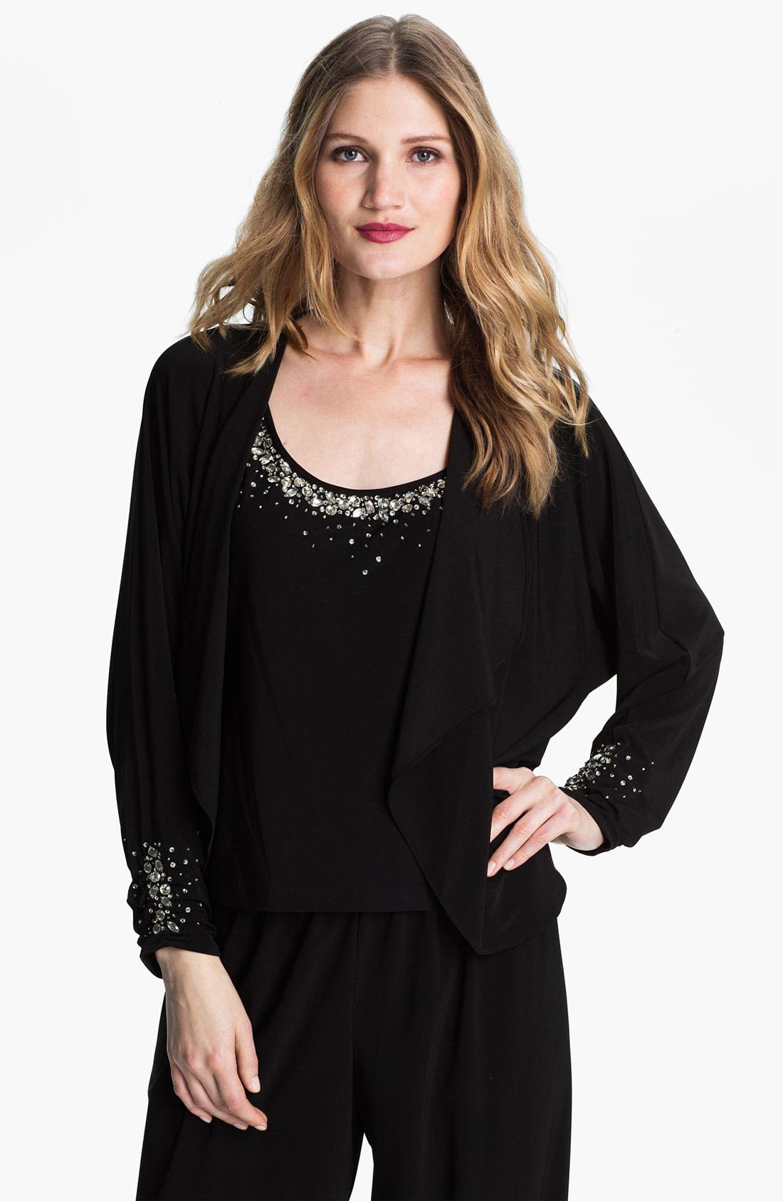 Alex Evenings Embellished Jersey Twin Set (Petite) Nordstrom