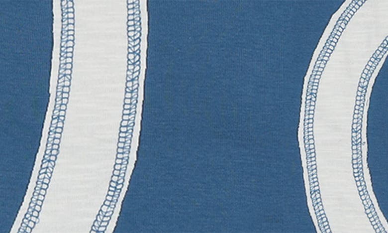 Shop Maniere Arc Patch Stretch Cotton Top & Shorts Set In Blue/white