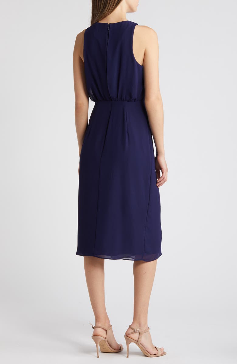 Sam Edelman Blouson Bodice Midi Dress, Alternate, color, Navy