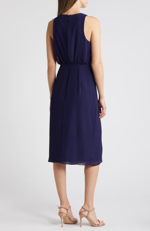Sam Edelman Blouson Bodice Midi Dress In Navy