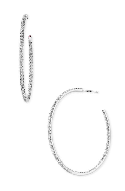 Roberto Coin Extra Large Diamond Hoop Earrings in White Gold at Nordstrom